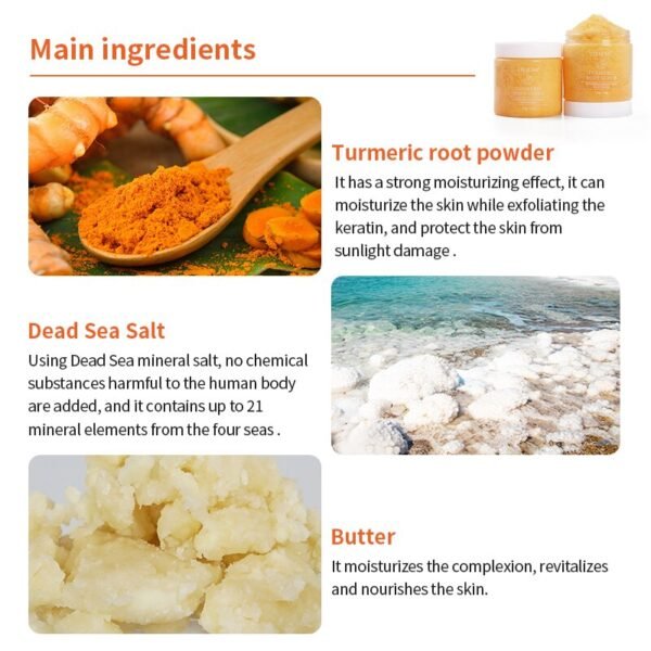 Turmeric Face Body Sugar Scrub - Image 3